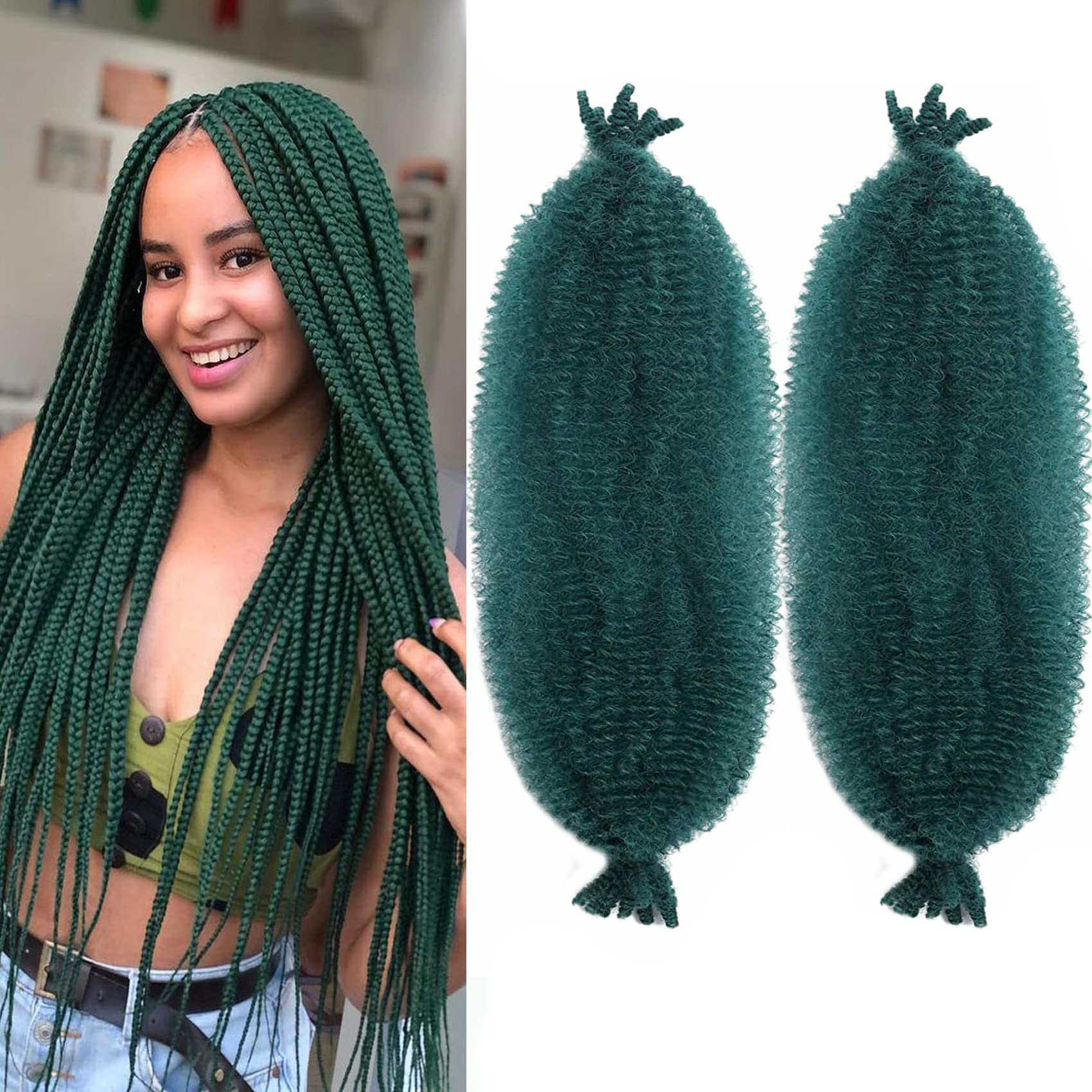 Amazon.com : Marley Hair 16 Inch Springy Afro Twist Hair 2 Packs